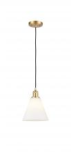 Innovations Lighting 516-1P-SG-GBC-81 - Berkshire - 1 Light - 8 inch - Satin Gold - Cord hung - Mini Pendant