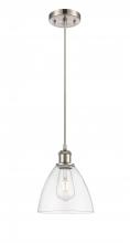 Innovations Lighting 516-1P-SN-GBD-752 - Bristol - 1 Light - 8 inch - Brushed Satin Nickel - Cord hung - Mini Pendant