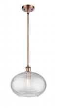 Innovations Lighting 516-1S-AC-G555-12CL - Ithaca - 1 Light - 12 inch - Antique Copper - Mini Pendant