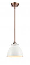 Innovations Lighting 516-1S-AC-M14-W - Adirondack - 1 Light - 8 inch - Antique Copper - Mini Pendant