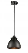 Innovations Lighting 516-1S-BK-M14-BK - Adirondack - 1 Light - 8 inch - Matte Black - Mini Pendant