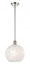 Innovations Lighting 516-1S-PN-G1216-10WM - White Mouchette - 1 Light - 10 inch - Polished Nickel - Mini Pendant