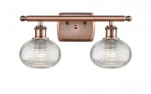 Innovations Lighting 516-2W-AC-G555-6CL - Ithaca - 2 Light - 16 inch - Antique Copper - Bath Vanity Light