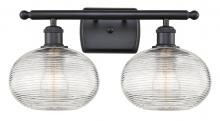 Innovations Lighting 516-2W-BK-G555-8CL - Ithaca - 2 Light - 18 inch - Matte Black - Bath Vanity Light