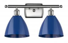 Innovations Lighting 516-2W-SN-MBD-75-BL - Plymouth - 2 Light - 18 inch - Brushed Satin Nickel - Bath Vanity Light