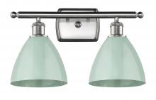 Innovations Lighting 516-2W-SN-MBD-75-SF - Plymouth - 2 Light - 18 inch - Brushed Satin Nickel - Bath Vanity Light