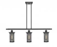 Innovations Lighting 516-3I-BK-CE219 - Bleecker - 3 Light - 36 inch - Matte Black - Cord hung - Island Light