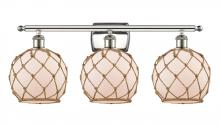 Innovations Lighting 516-3W-PN-G121-8RB - Farmhouse Rope - 3 Light - 28 inch - Polished Nickel - Bath Vanity Light