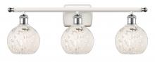 Innovations Lighting 516-3W-WPC-G1216-6WM - White Mouchette - 3 Light - 26 inch - White Polished Chrome - Bath Vanity Light