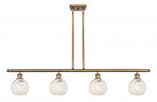 Innovations Lighting 516-4I-BB-G1216-6WM - White Mouchette - 4 Light - 48 inch - Brushed Brass - Stem Hung - Island Light