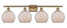 Innovations Lighting 516-4W-BB-G121-8CBK - Farmhouse Chicken Wire 4 Light Bath Vanity Light