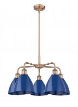  516-5CR-AC-MBD-75-BL - Plymouth - 5 Light - 26 inch - Antique Copper - Chandelier