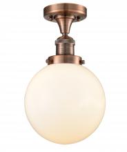 Innovations Lighting 517-1CH-AC-G201-8 - Beacon - 1 Light - 8 inch - Antique Copper - Semi-Flush Mount