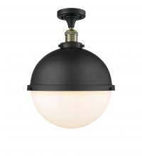 Innovations Lighting 517-1CH-BAB-HFS-121-BK - Hampden - 1 Light - 13 inch - Black Antique Brass - Semi-Flush Mount