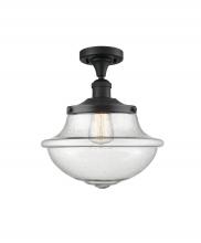 Innovations Lighting 517-1CH-BK-G544 - Oxford - 1 Light - 12 inch - Matte Black - Semi-Flush Mount