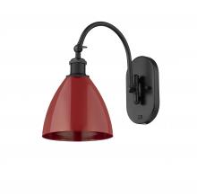 Innovations Lighting 518-1W-BK-MBD-75-RD - Plymouth - 1 Light - 8 inch - Matte Black - Sconce