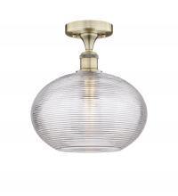 Innovations Lighting 616-1F-AB-G555-12CL - Ithaca - 1 Light - 12 inch - Antique Brass - Semi-Flush Mount