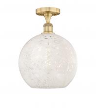 Innovations Lighting 616-1F-BB-G1216-12WM - White Mouchette - 1 Light - 12 inch - Brushed Brass - Semi-Flush Mount