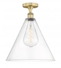 Innovations Lighting 616-1F-BB-GBC-162 - Berkshire - 1 Light - 16 inch - Brushed Brass - Semi-Flush Mount