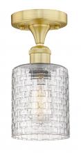 Innovations Lighting 616-1F-SG-G112C-5CL - Cobbleskill - 1 Light - 5 inch - Satin Gold - Semi-Flush Mount