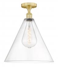 Innovations Lighting 616-1F-SG-GBC-162 - Berkshire - 1 Light - 16 inch - Satin Gold - Semi-Flush Mount