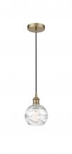 Innovations Lighting 616-1P-AB-G1213-6 - Athens Deco Swirl - 1 Light - 6 inch - Antique Brass - Cord hung - Mini Pendant