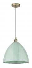 Innovations Lighting 616-1P-AB-MBD-16-SF - Plymouth - 1 Light - 16 inch - Antique Brass - Cord hung - Mini Pendant