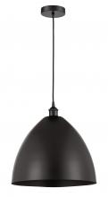 Innovations Lighting 616-1P-BK-MBD-16-BK - Bristol - 1 Light - 16 inch - Matte Black - Cord hung - Mini Pendant