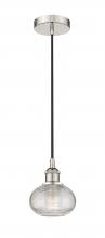 Innovations Lighting 616-1P-PN-G555-6CL - Ithaca - 1 Light - 6 inch - Polished Nickel - Cord hung - Mini Pendant