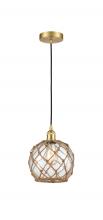 Innovations Lighting 616-1P-SG-G122-8RB - Farmhouse Rope - 1 Light - 8 inch - Satin Gold - Cord hung - Mini Pendant