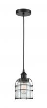 Innovations Lighting 616-1PH-BK-G52-CE - Bell Cage - 1 Light - 6 inch - Matte Black - Mini Pendant