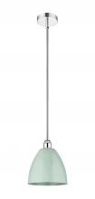  616-1S-PC-MBD-9-SF - Plymouth - 1 Light - 9 inch - Polished Chrome - Cord hung - Mini Pendant