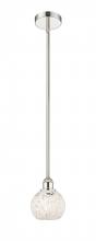 Innovations Lighting 616-1S-PN-G1216-6WM - White Mouchette - 1 Light - 6 inch - Polished Nickel - Stem Hung - Mini Pendant