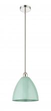 Innovations Lighting 616-1S-PN-MBD-12-SF - Plymouth - 1 Light - 12 inch - Polished Nickel - Cord hung - Mini Pendant