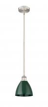  616-1S-SN-MBD-75-GR - Plymouth - 1 Light - 8 inch - Brushed Satin Nickel - Cord hung - Mini Pendant