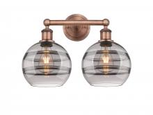 Innovations Lighting 616-2W-AC-G556-8SM - Rochester - 2 Light - 17 inch - Antique Copper - Bath Vanity Light