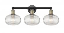 Innovations Lighting 616-3W-BAB-G555-8CL - Ithaca - 3 Light - 26 inch - Black Antique Brass - Bath Vanity Light
