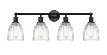  616-4W-BK-G442 - Brookfield - 4 Light - 33 inch - Matte Black - Bath Vanity Light