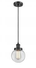 Innovations Lighting 916-1P-BK-G202-6 - Beacon - 1 Light - 6 inch - Matte Black - Cord hung - Mini Pendant