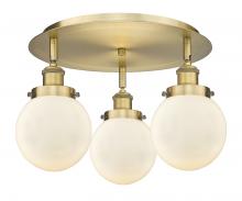 Innovations Lighting 916-3C-BB-G201-6 - Beacon - 3 Light - 18 inch - Brushed Brass - Flush Mount