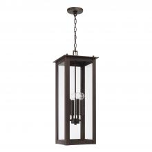 Capital 934644OZ - 4-Light Outdoor Rectangular Hanging Lantern in Oiled Bronze with Clear Glass