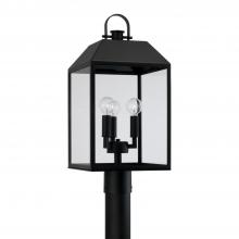 Capital 953435BK - 3-Light Outdoor Square Rectangle Post Lantern in Black with Clear Glass