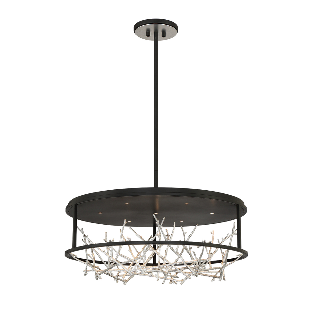 AERIE 7LT LED PENDANT BLACK & SILVER