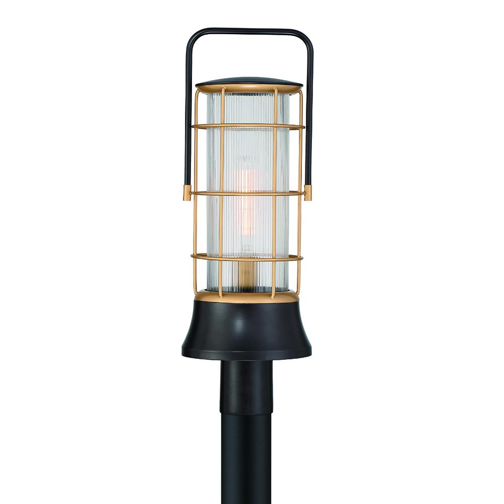 Rivamar 1 Light Lantern in Oil Rubbed Bronze + Gold