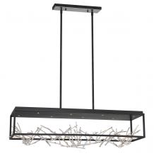 Eurofase 35642-023 - AERIE 8LT LED 42" LINEAR CHANDELIER BLACK & SILVER