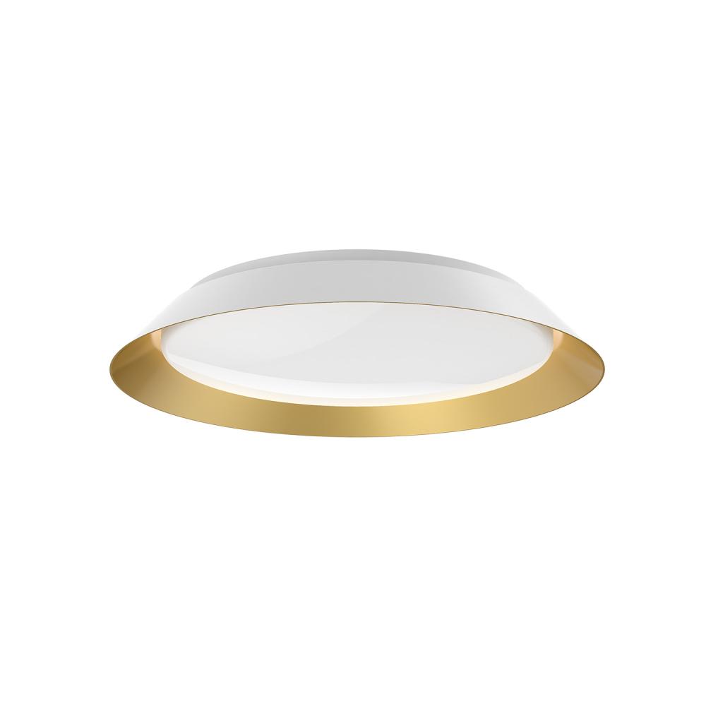 Jasper 19-in White/Gold LED Flush Mount