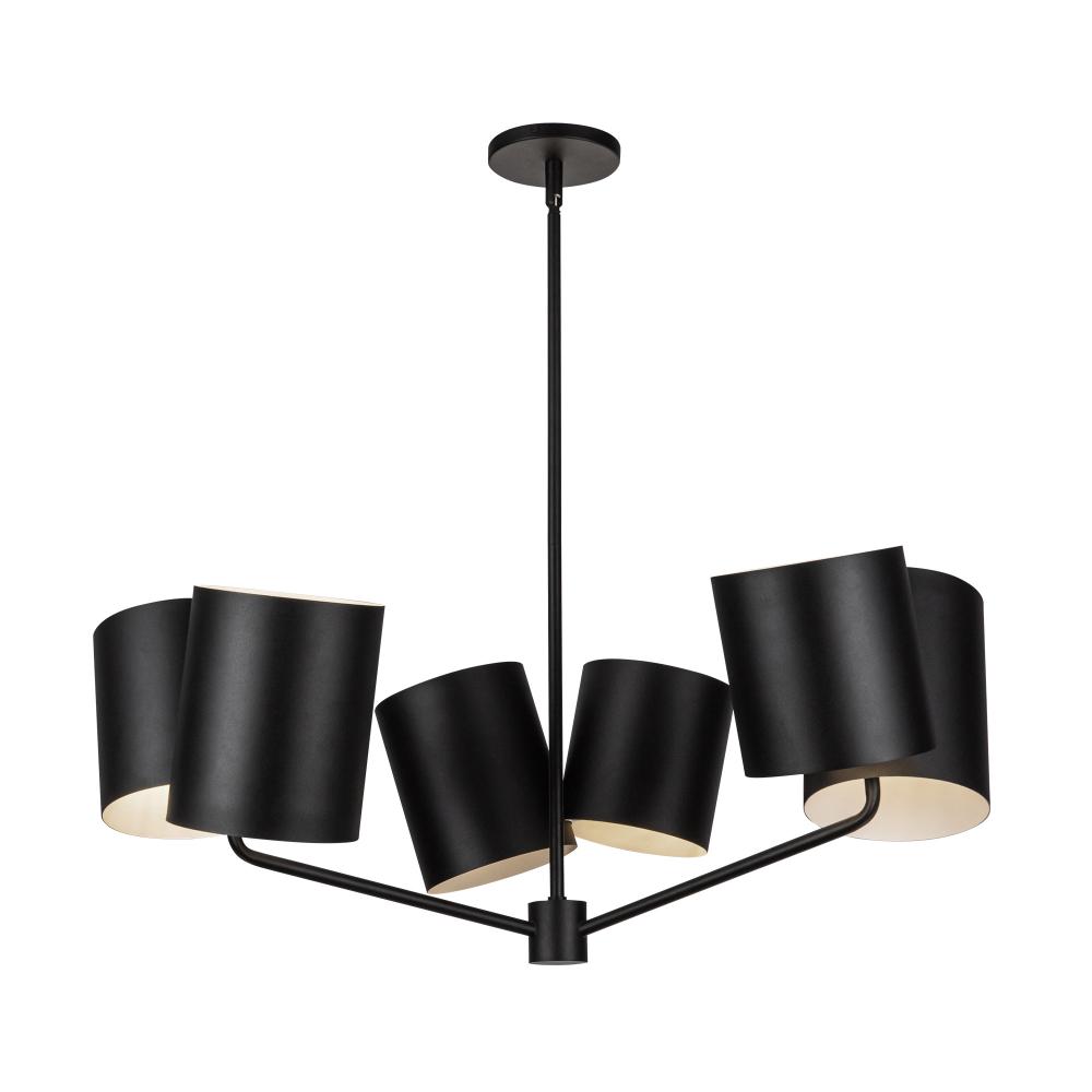 Keiko 30-in Black 6 Lights Chandelier