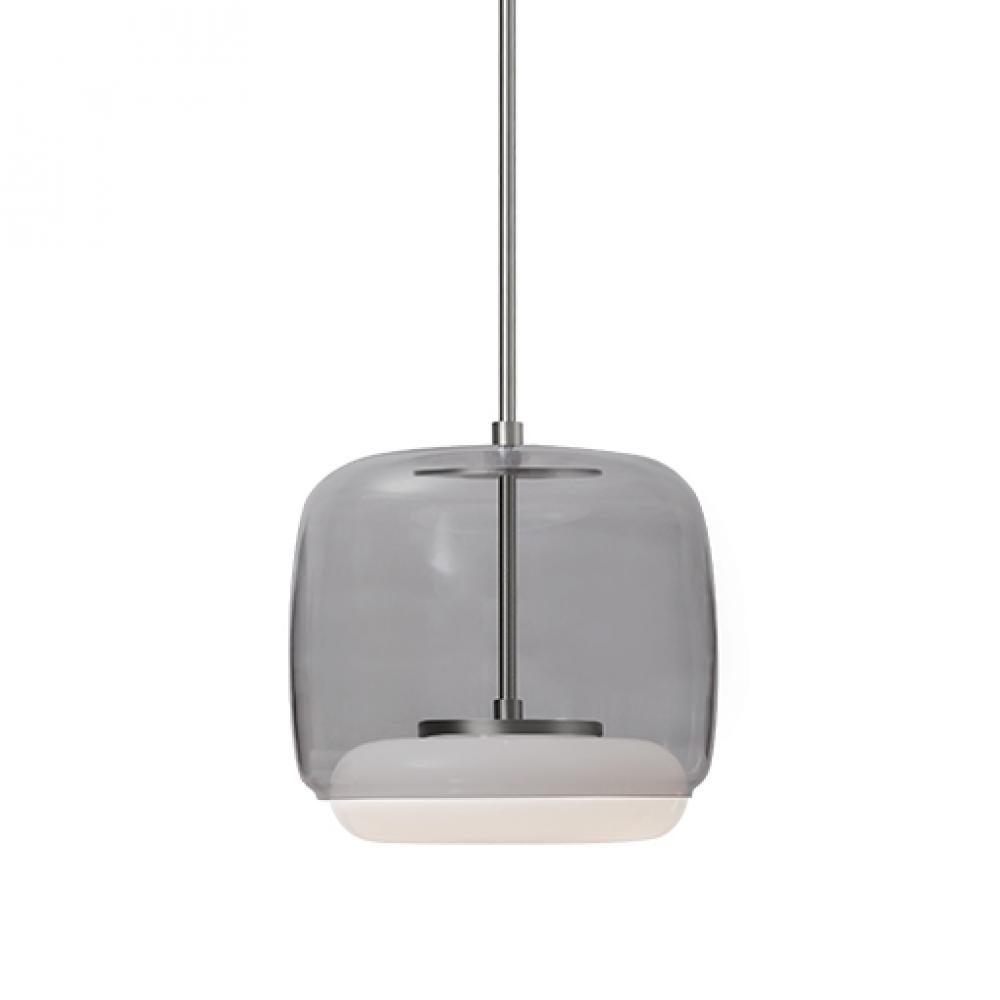 Enkel 10-in Smoked/Brushed Nickel LED Pendant