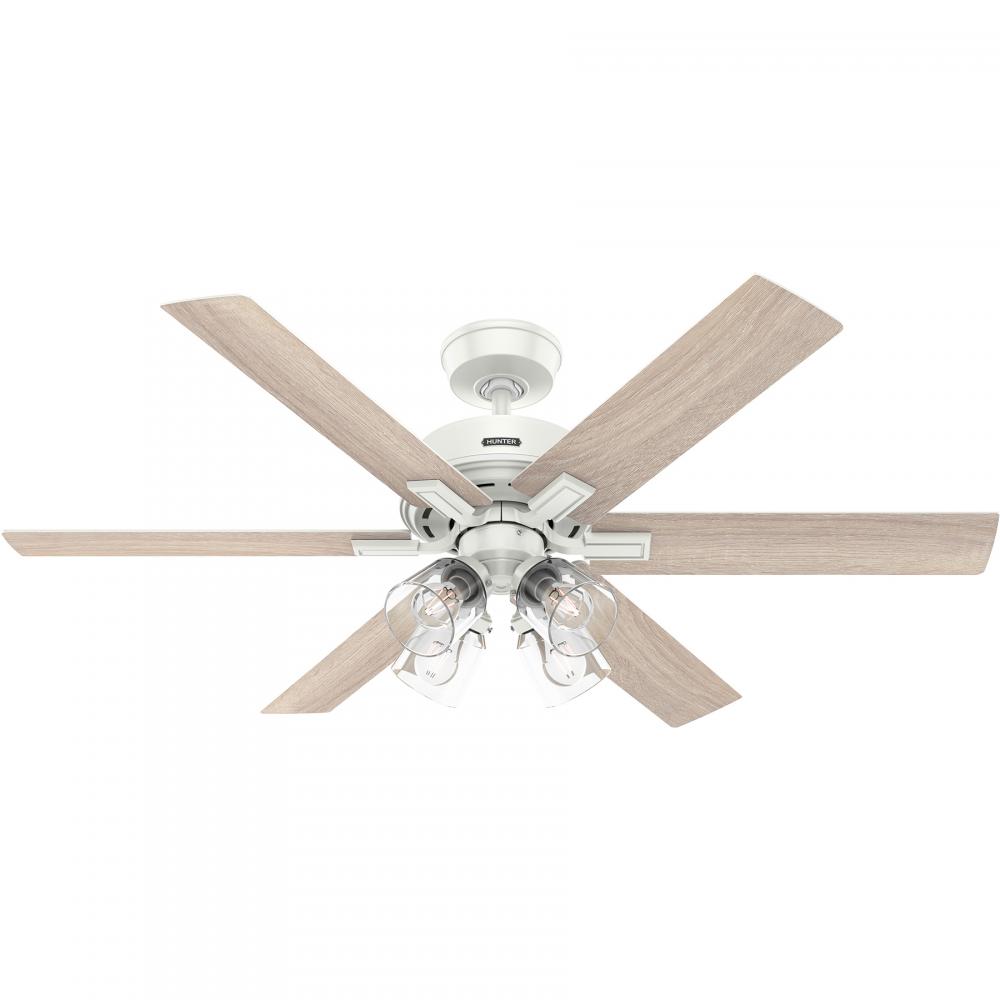 Hunter 52 inch Fonthill ENERGY STAR® HunterExpress Fresh White Ceiling Fan with LED Light Kit