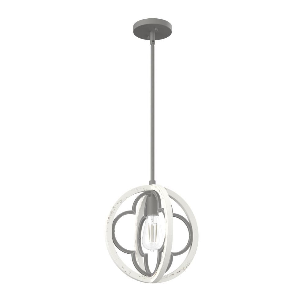 Hunter Gablecrest Painted Concrete and Rustic White 1 Light Pendant Ceiling Light Fixture